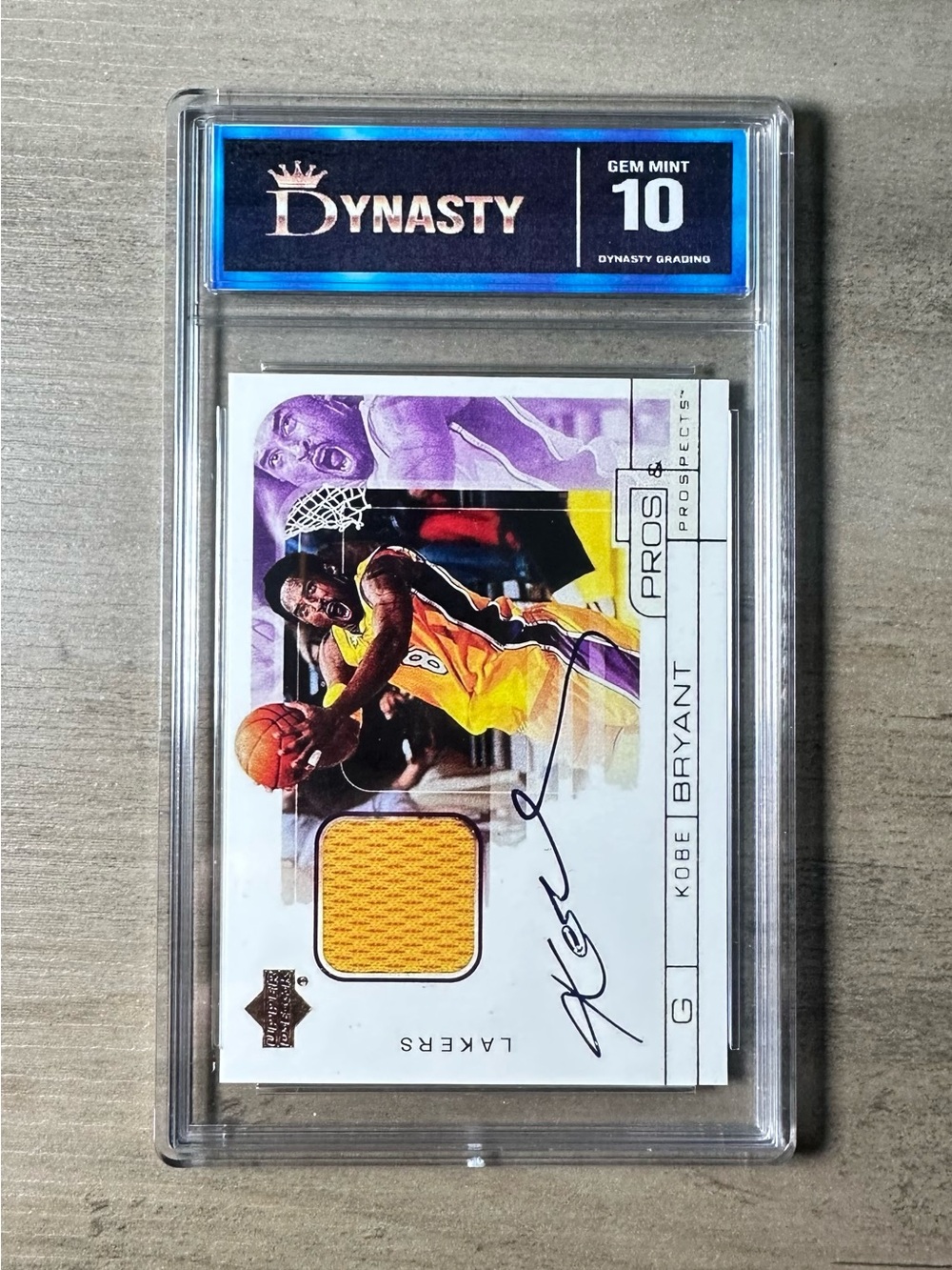 Kobe Bryant Signed 2001 Upper Deck #KB-A Patch Gem Mint 10 Novelty Card.